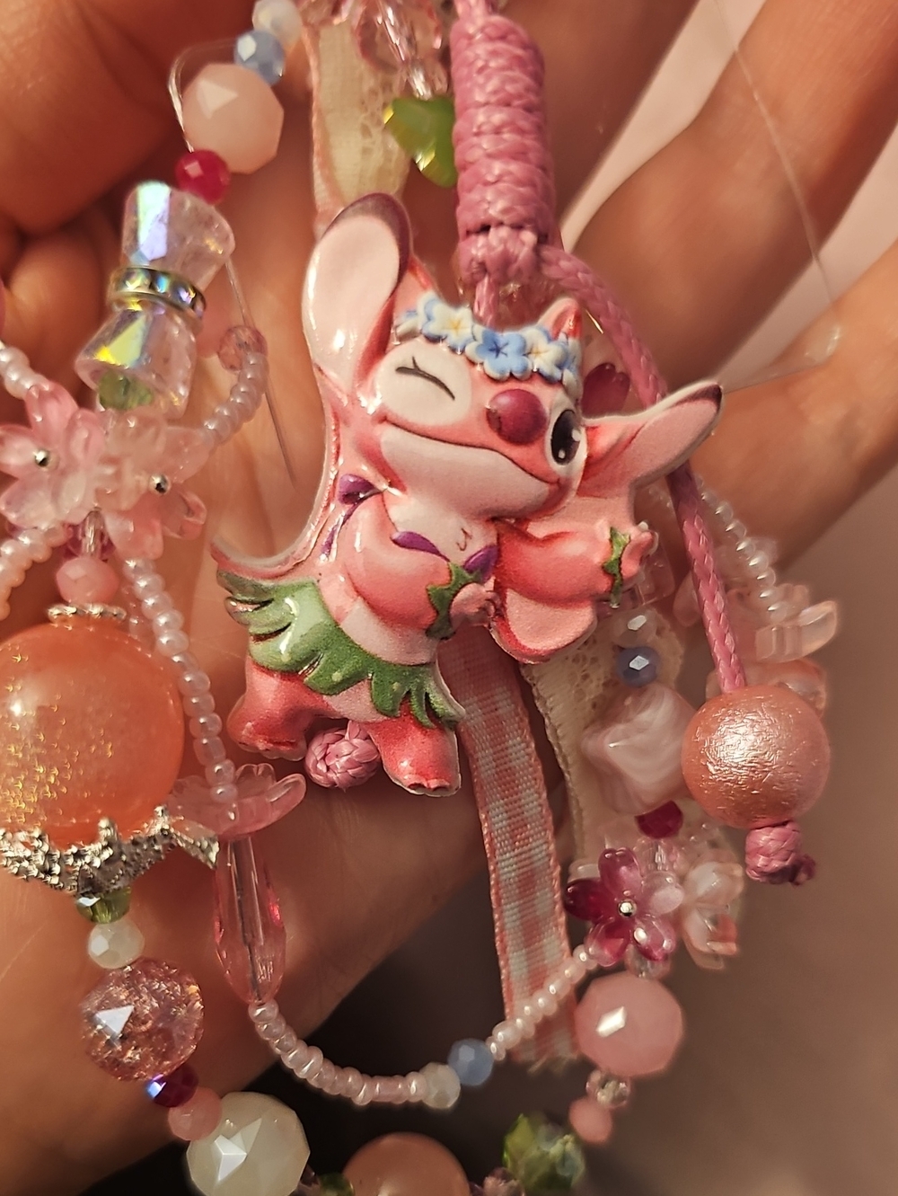 Lilo & Stitch Pink Phone Charm